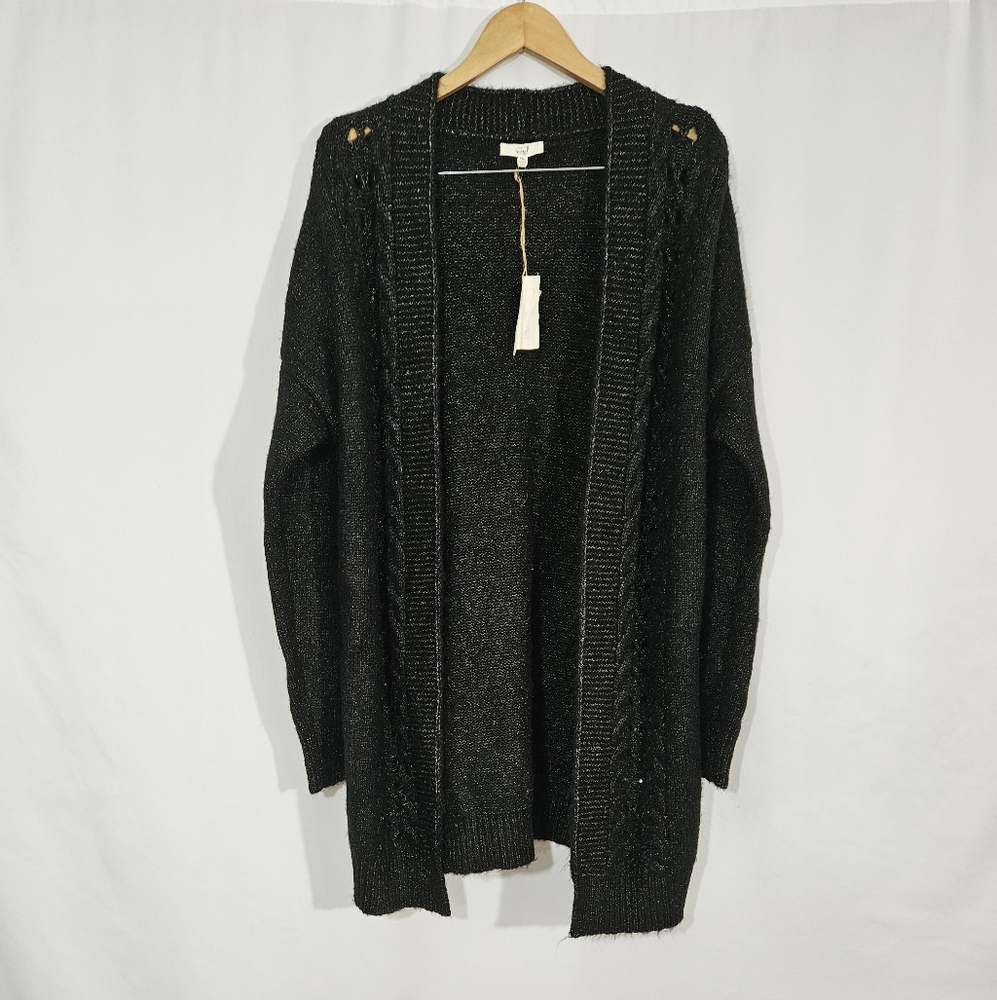 NWT easel black and gold cardigan women's size M/L